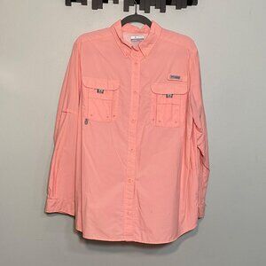 Columbia Mens XL Coral Long Sleeve Performance Fishing Shirt